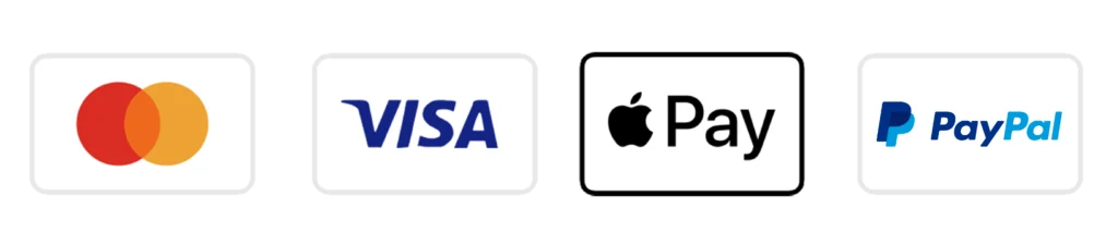 We accept credit card, debit card, Paypal, Apple pay, Gpay